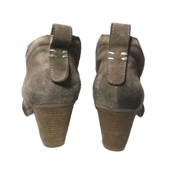 Jeffrey Campbell Rosalee Distressed Taupe Suede Booties Size 9.5 - Picture 7 of 10